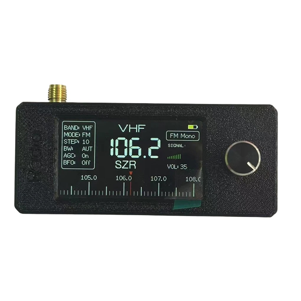 راديو صغير SI4732 0.5-108 ميجا هرتز راديو محمول LSB USB AM FM جيب 1.9 بوصة IPS شاشة جميع الموجات راديو استقبال HF SW MW VHF راديو