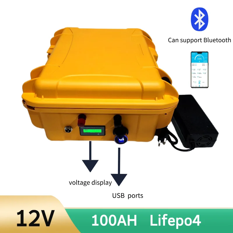 12V 24V 100Ah 120AH 150AH 200AH 300Ah 400Ah Li-ion lithium iron phosphate battery pack bluetooth BMS for boat solar system