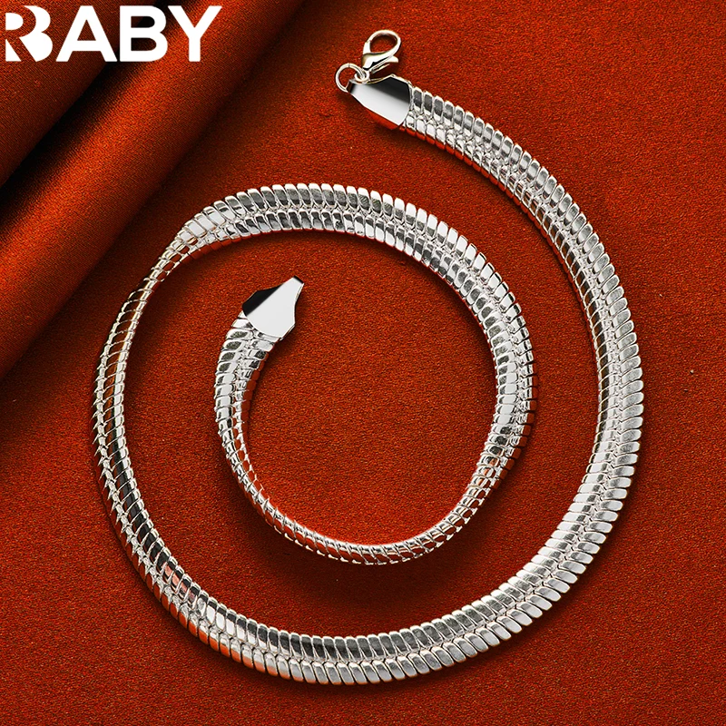 Unisex 925 Sterling Silver Solid Snake Chain Necklace