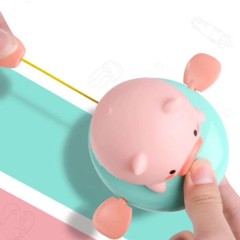 Lovely Baby Shower Toys Cute Cartoon Pig Water Spray Clockwork Toys Baby Swimming Pool Bathing Beach Toys Boy Girl Gift