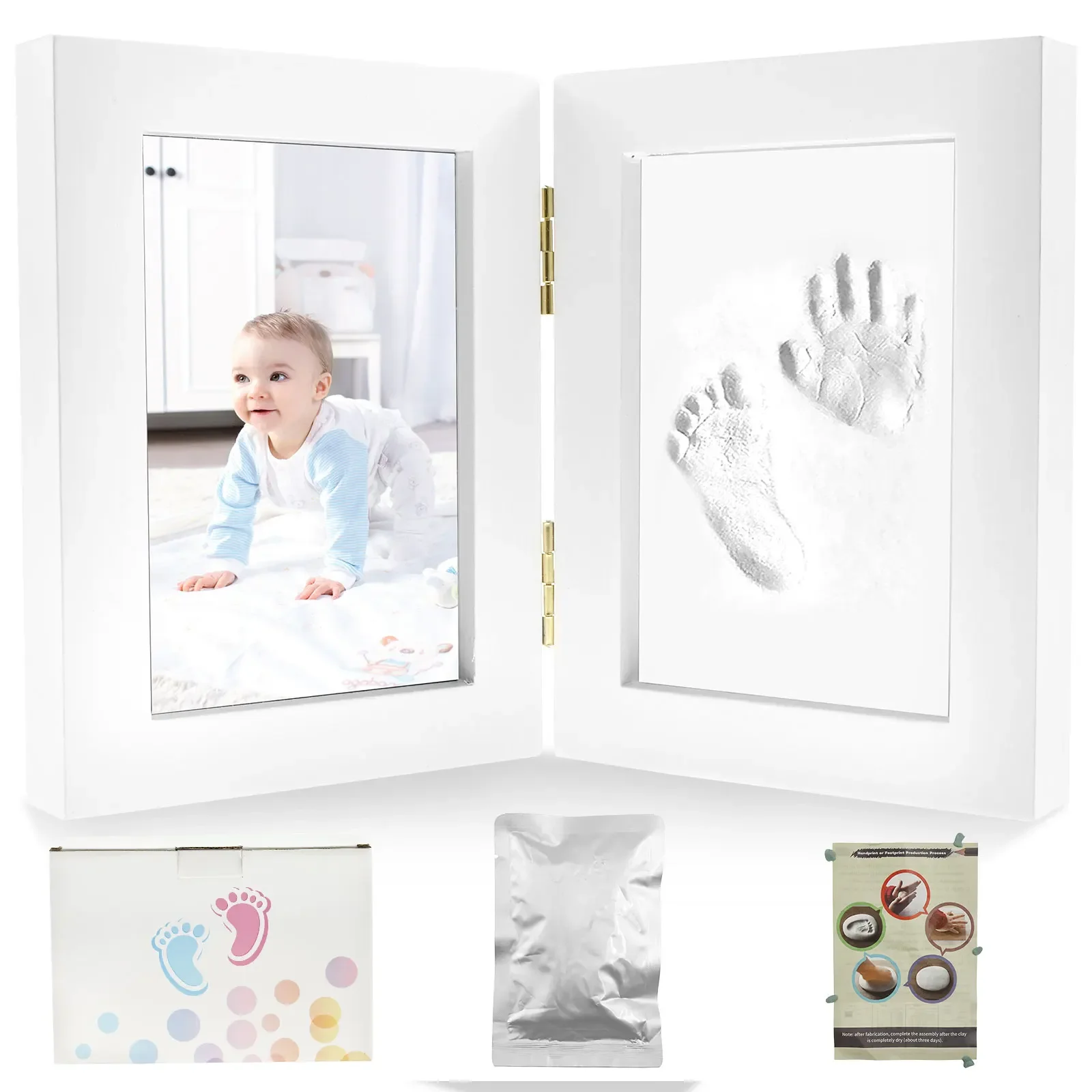 

Baby Hands and Footprints Clay Photo Frame Create Lasting Memories with This Baby Hand and Footprints Kit Gifts for Boys Girls