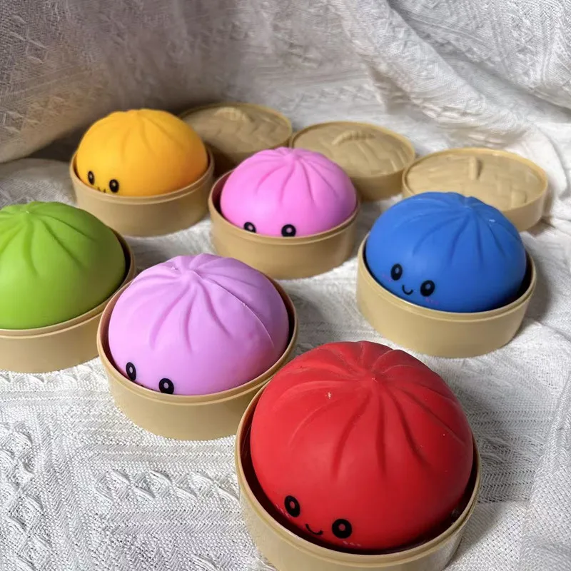 Colorful Dumpling Squishes Stress Balls Reusable Low Rebound Decompression Toys Dough Ball Unique Home Decoration Gifts