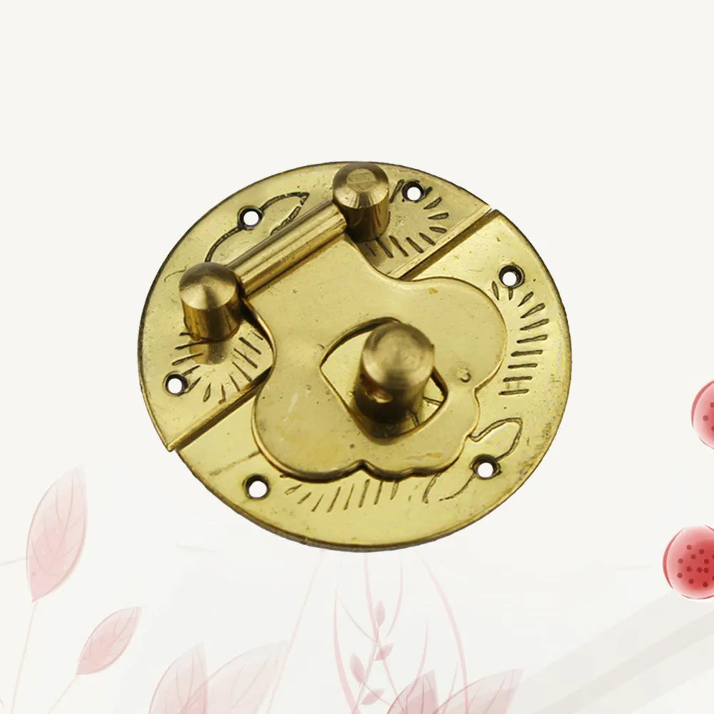 

3Cm Round Golden Retro Hasp Latch for Jewelry Boxes Wooden Chests Wine Cases Gift Packaging Vintage Hardware Decorative