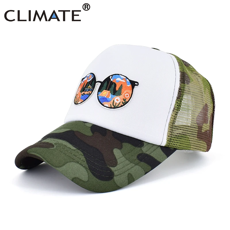 CLIMATE Hiking Outdoor Camp Cap Summer Sport Camping Trucker Cap Cool Hike Hat Cap Cool Mesh Cap Travel on Foot Men Women Kid