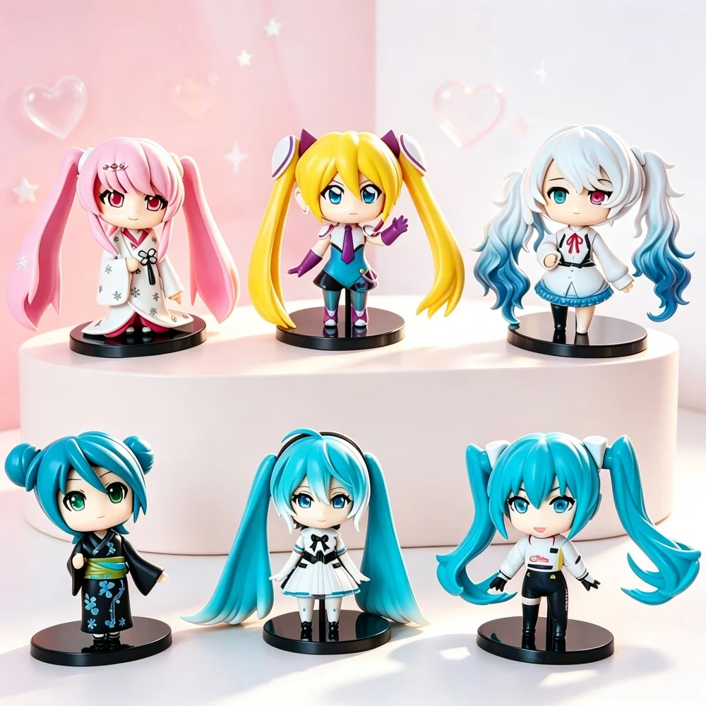 1/6 Stück Kimono Hatsune Miku Figur Puppe Kuchendekoration Puppenfigur Anime Modell Spielzeug Puppendekor Modellspielzeug
