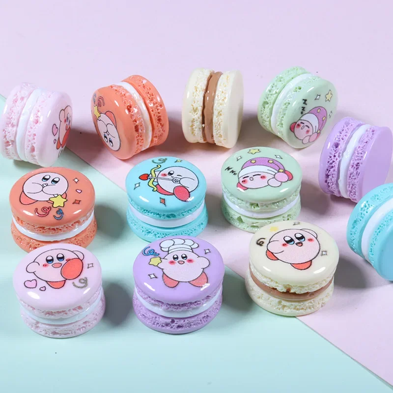 5pcs Macaron sandwich kirby resin flatback cabochons jewelry accessories diy resin charms for scrapbooking embellishments