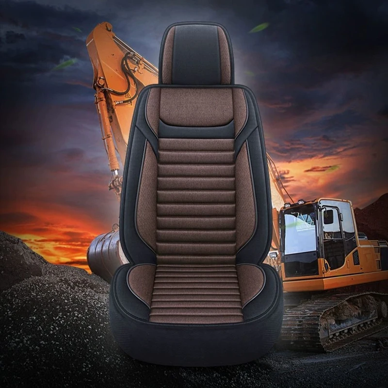 Funda para asiento de excavadora de coche, cojín de tela de lino, Protector resistente al desgaste para HITACHI DOOSAN CAT JCB Sany Liugong Shanmon