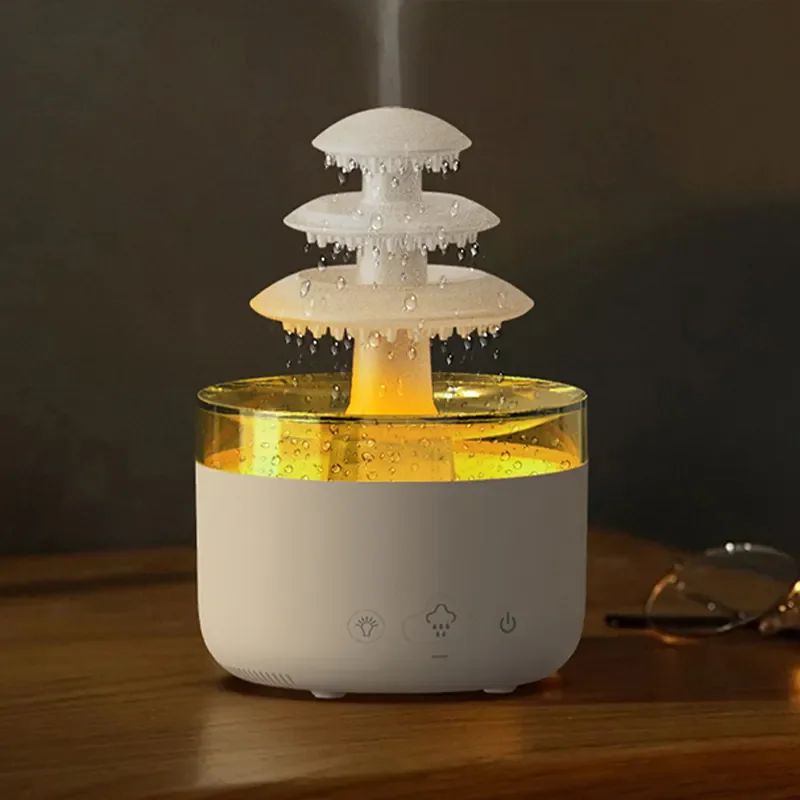 

New Portable 500Ml 7 Color Lights Household Spray Water Drip Essential Oil Rain Cloud Humidifier Lamp Raindrop Aroma Diffuser