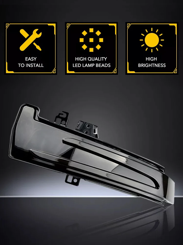 2 قطعة LED مرآة بدوره مصباح إشارة مقاوم للماء الجانب مرآة مؤشر مصباح الغبار LED الديناميكية بدوره مصباح إشارة اكسسوارات السيارات #6