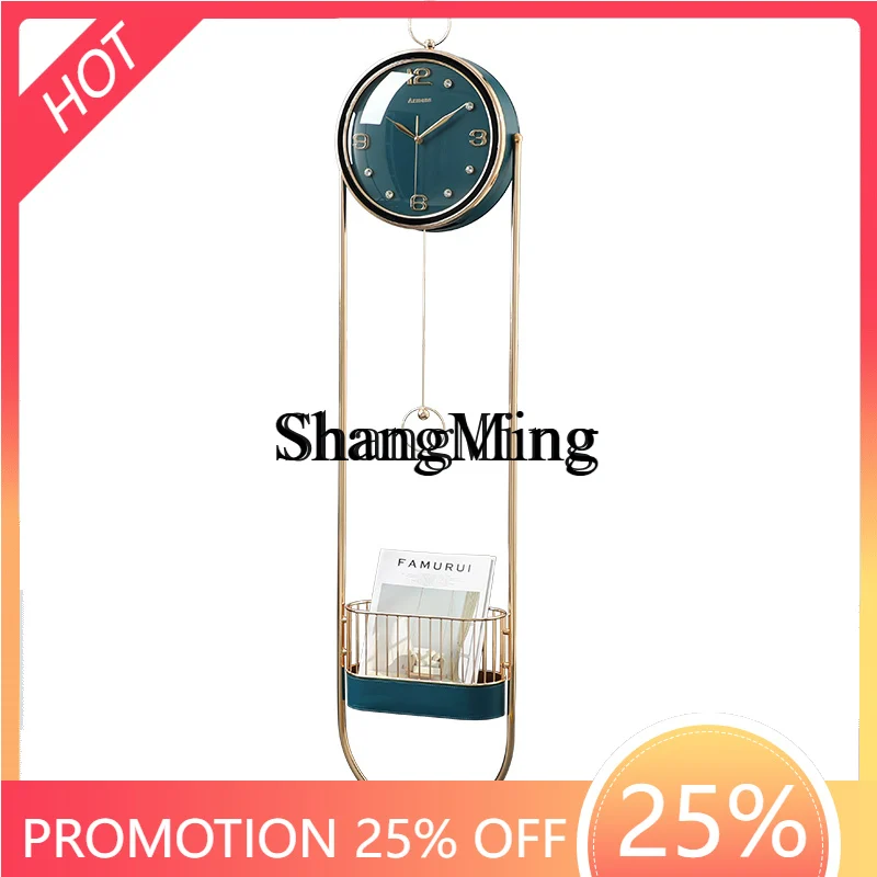 

ZYY Home High Value Modern Light Luxury Floor Clock Home Living Room Simple Metal Large Clock Villa Creative Clock