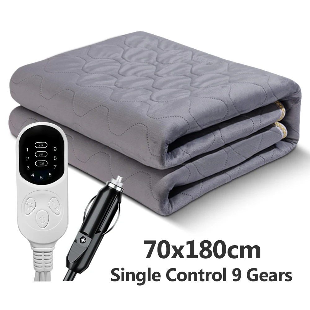 Heating Mat Winter Body Warmer For RV SUV Car 12V Electric Blanket Plush Thicker Heater Heated Mattress Thermostat Travel