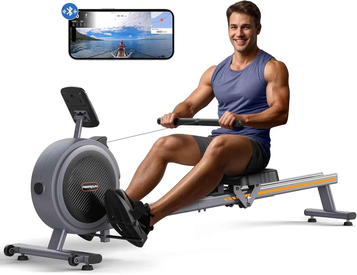 Rowing Machine for Home use, Rower with APP, Row Machine with 350LBS Loading Capacity, Rower Machine with Dual