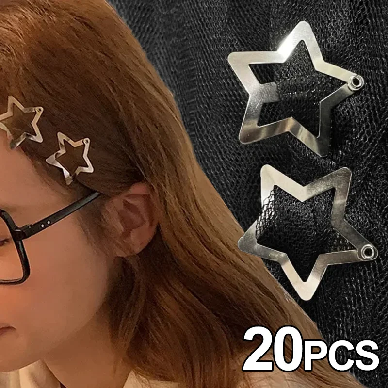 Cool Girls Star Hair Clips Women Cute Metal Silver Star BB Hair Clip Barrettes Hairpin Y2K Exquisite Hair Accessories Headwear