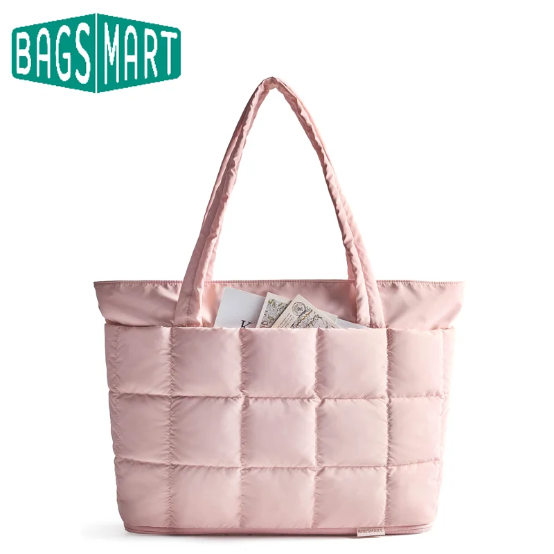 

BAGSMART Расширяемая большая сумка для женщин, рабочая сумка-тоут, стеганая ручная кладь, дорожная спортивная сумка