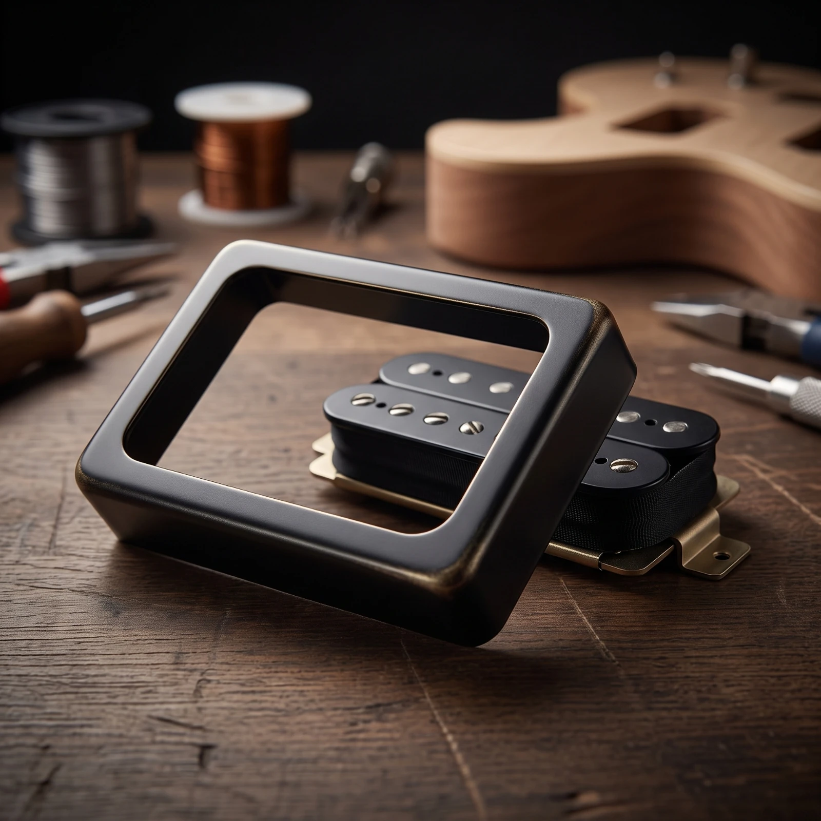 Guitar Pickup Cover with Open Frame Long-Lasting Open Humbucker Pickup Cover Humbucker Frame Rust-Resistant Hardware Slimline view 5