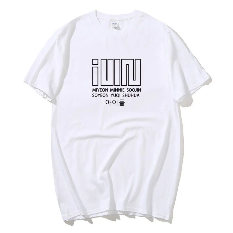 GIDLE T Shirt 100% Cotton Summer Short Sleeve Tee Tops Women Men Kpop (G)I-DLE MIYEON MINNIE SOYEON YUQI SHUHUA Letter T-Shirt