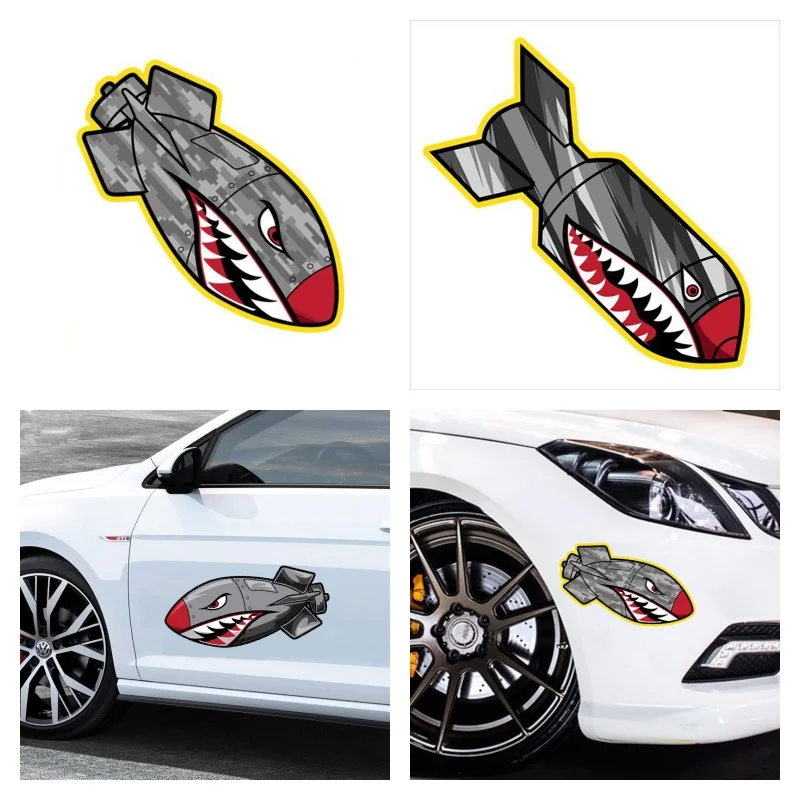 

Creative Stickers Car Stickers Flying Shark Mouth Bomb Car Stickers Vinyl Decals Windshield Custom Car Decoration