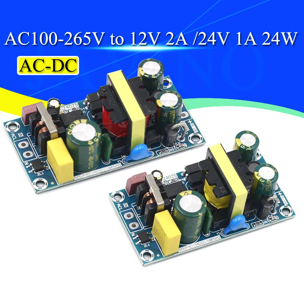 1/5/10 sztuk AC-DC 12V2A 24W moduł zasilacza impulsowego goły obwód 100-265V do 12V 2A płyta do wymiany/naprawy 24V1A