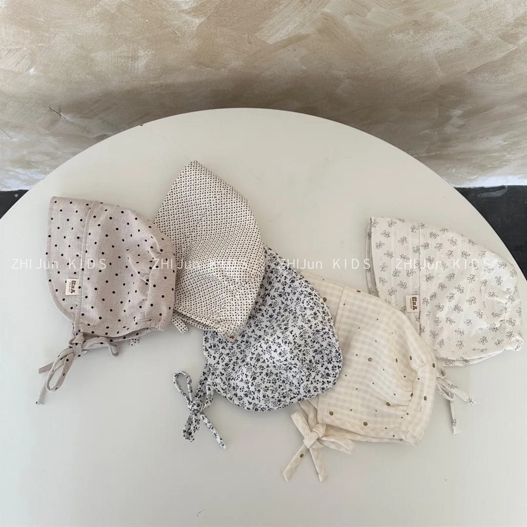 

2026 New Spring Baby Hat Soft Cotton Bonnet Hat for Girls Boys Summer Kids Sun Hat Fashion Plaid Baby Sun Protection Cap