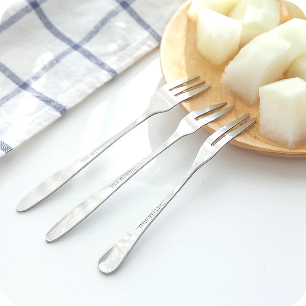 

12 Pcs Steel Fruit Forks Long H Beefsteak Picnic Stainless Steel Forks Camping Travel Kitchen Barware Set