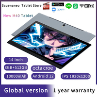 New 14 inch T ablet Android 12 8GB (4+4 expansion) RAM 512GB ROM 1920x1200IPS screen 10000mAh Battery,Dual Camera  5GWiFi