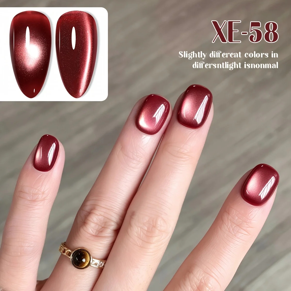 Bottiglia di polvere XE-58 gel magnetico occhio di gatto marrone super lucido salone di moda arte occhio di gatto lucido lucido occhio di gatto brillante