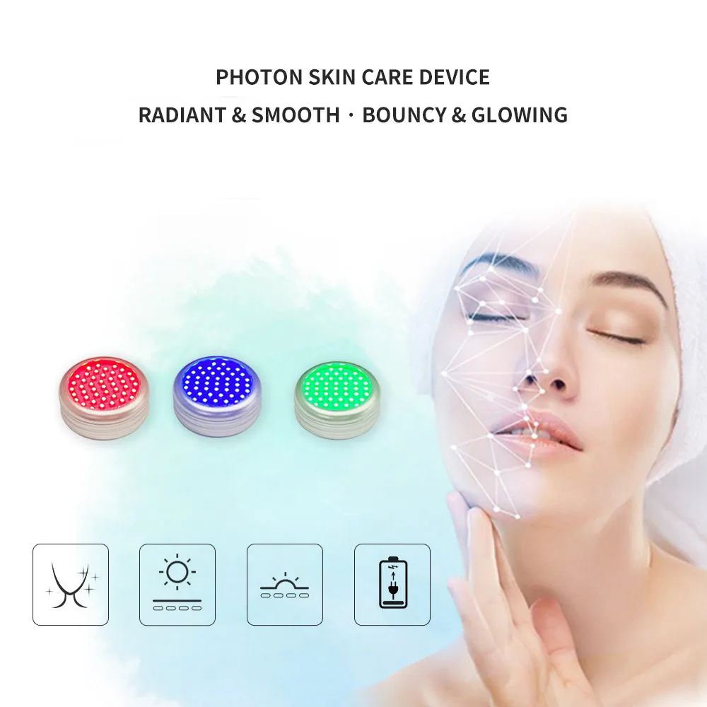 

3 Colors 47 LED Light Therapy Device Brighten Glowing Skin Deep Tissue Red Light Therapy Anti Acne Skin Repair