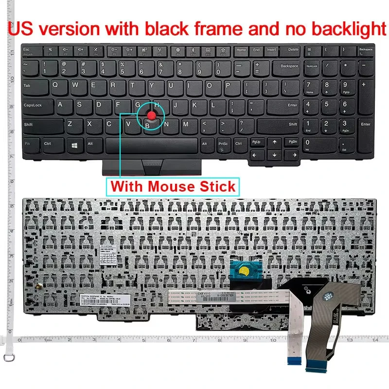 Klawiatura do laptopa US/RU/SP Lenovo Thinkpad E580 E585 E590 E595 L580 L590 T580S T590 R590 P52 P53 P72 P73 P15S T15 Gen1/Gen2 — zdjęcie 4