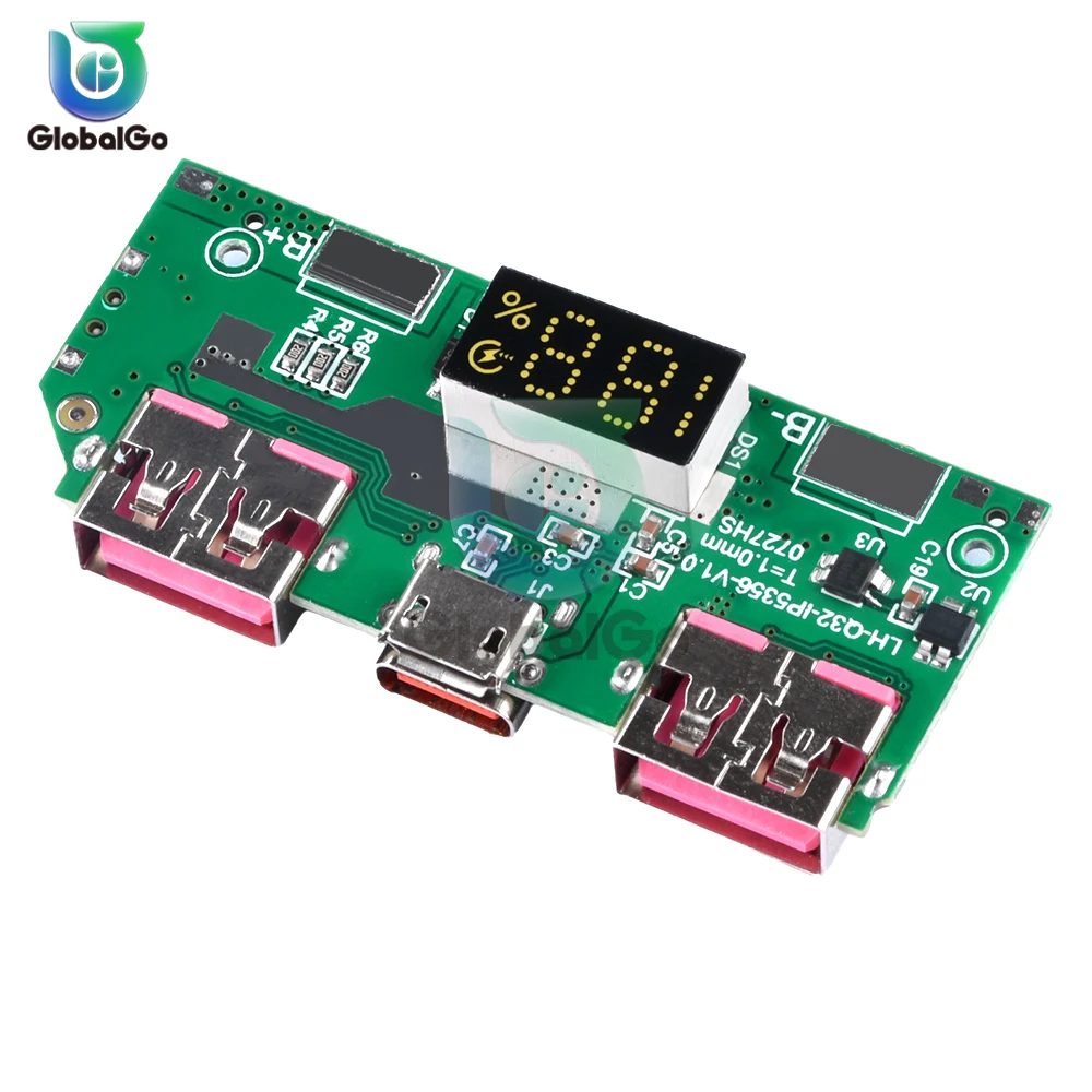 

5V 3A Lithium Battery Digital Display Fast Charging Module IP5356 TYPE-C Micro USB QC3.0 2.0 PD3.0 PD2.0/AFC/FCP