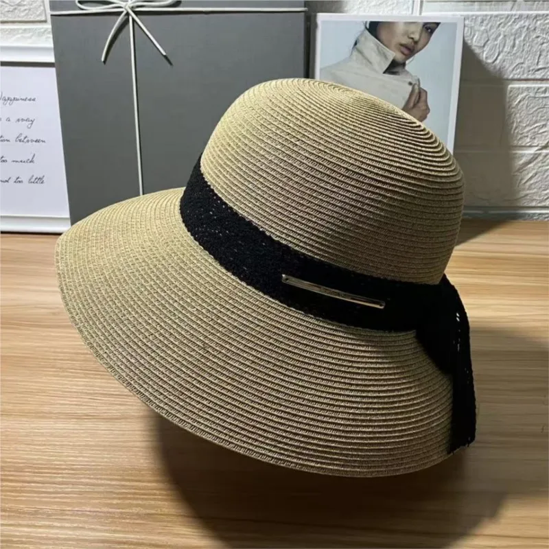 hat women's travel fashion and small ribbon wide-brimmed fisherman's