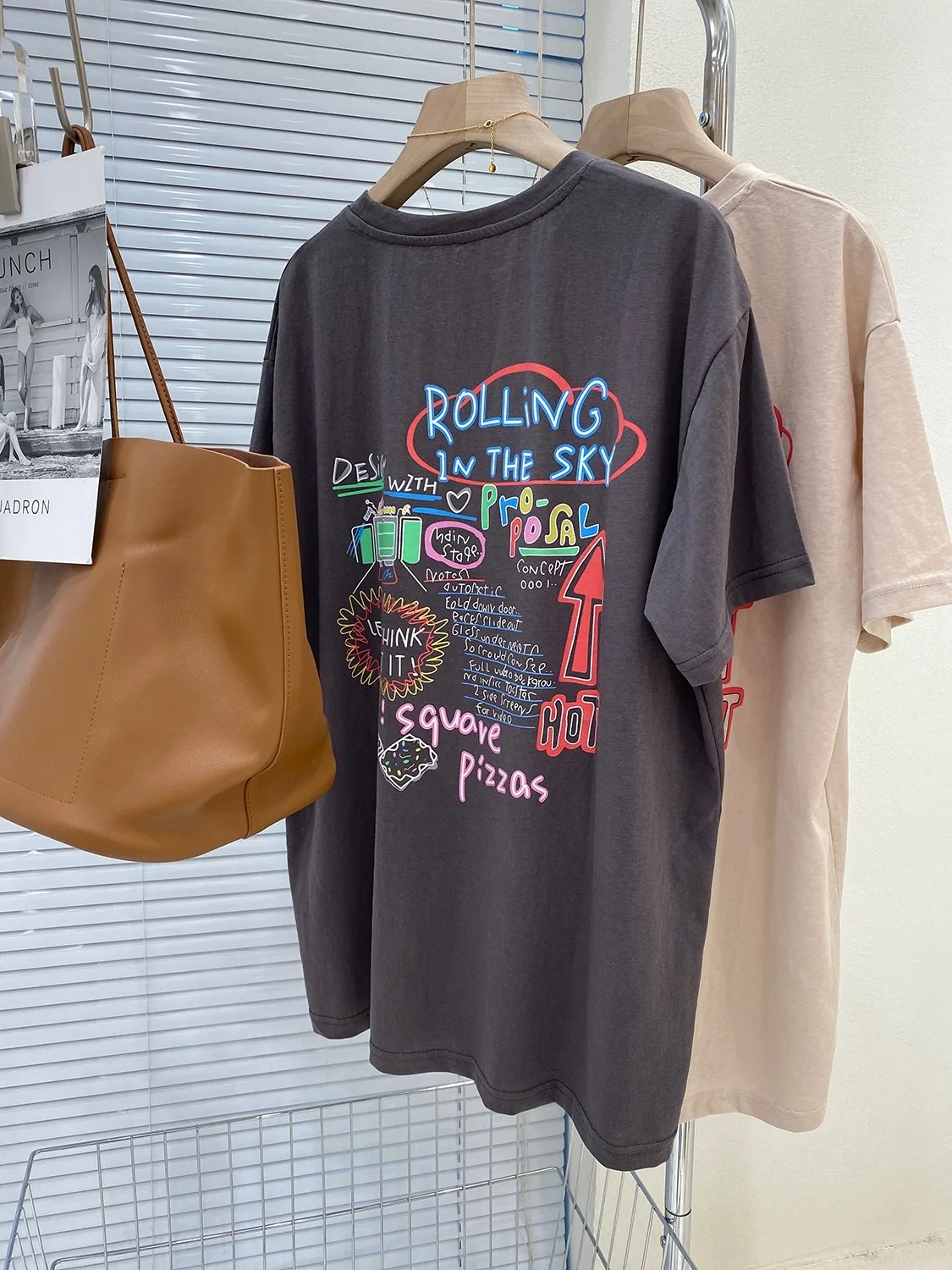 Camiseta Holgada Informal de Verano para Mujer, Talla Grande 300, Estampado Moderno, Cuello Redondo, Algodón Cómodo