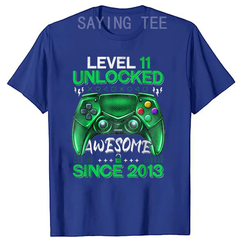 Level 11 Unlocked Awesome Since 2013 11th Birthday Boy Gamer T-Shirt Born in 2013 11 Years Old Sons Nephews B-day Present Tees