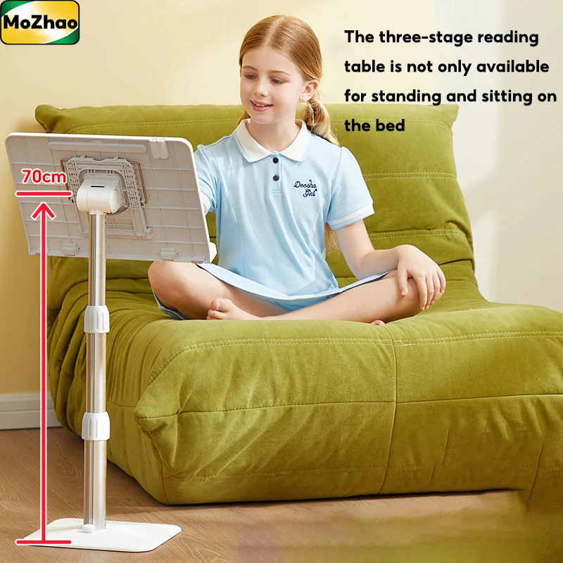 Imagem -01 - Mozhao Suporte de Livro Multifuncional Suporte de Liga de Alumínio de Assoalho 3-stage Lifting Reading Stand Mesa de Luz de Leitura mozhao suporte de livro multifuncional suporte de liga de aluminio de assoalho 3 stage lifting reading stand mesa de luz de leitura 01