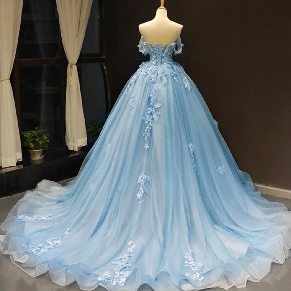 4036 Blue Sweetheart 2024 Quinceanera Dresses 15 Vintage Applique Beaded Birthday Princess Party Gowns