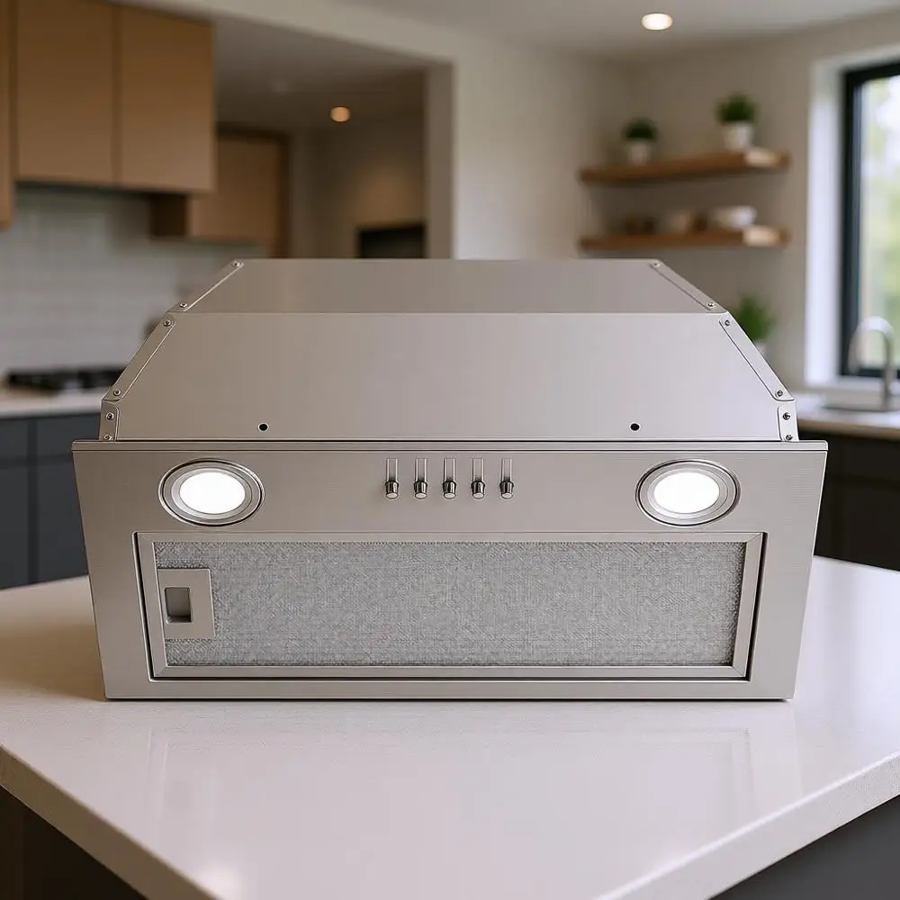 

Вытяжка кухонная 20 дюймов из нержавеющей стали с 5-слойным сетчатым фильтром, двойной светодиодной подсветкой, канальная/конвертируемая, сенсорное управление