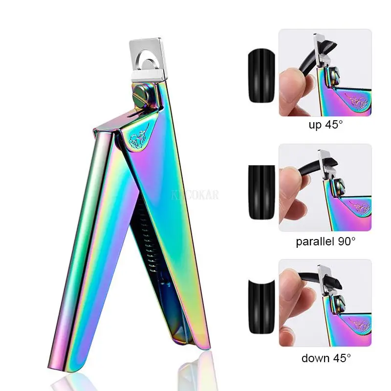 Kolorowe Tytanowe Nożyczki do Skórek ze Stali Nierdzewnej Obcinaczki do Paznokci Stalowe Popychacze do Skórek Zestaw do Manicure Paznokci Palcowych i Stóp Inkrustowane Przenośne