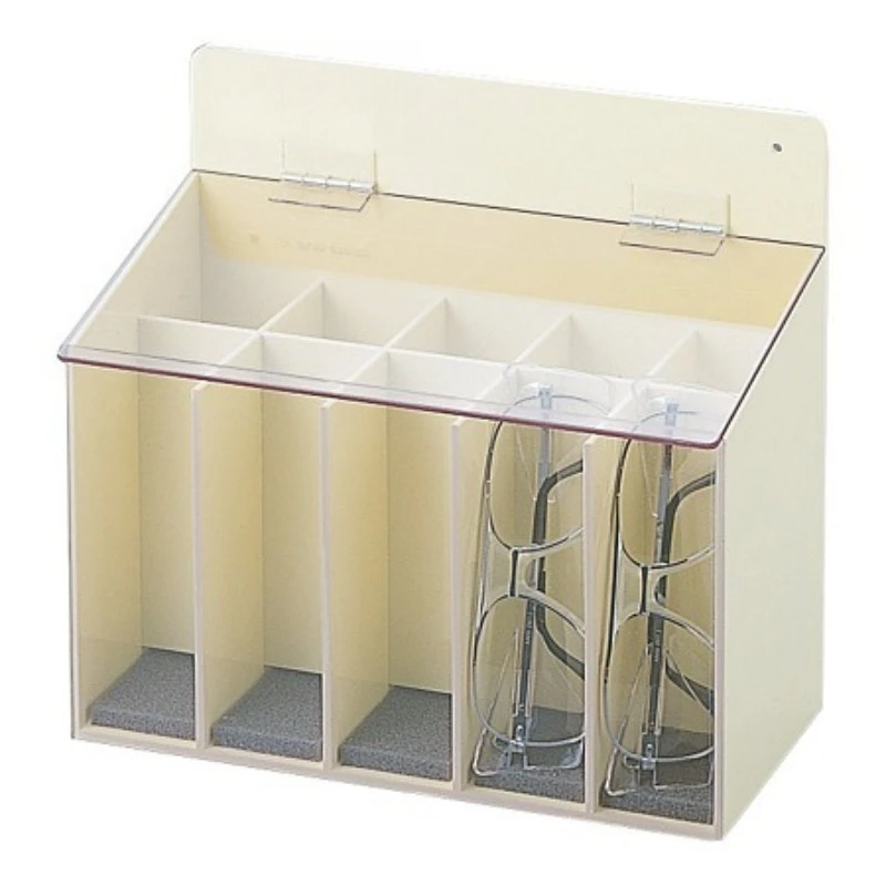 Laboratory 10 grids, wall-mounted goggles transparent surface storage box, protective glasses storage box