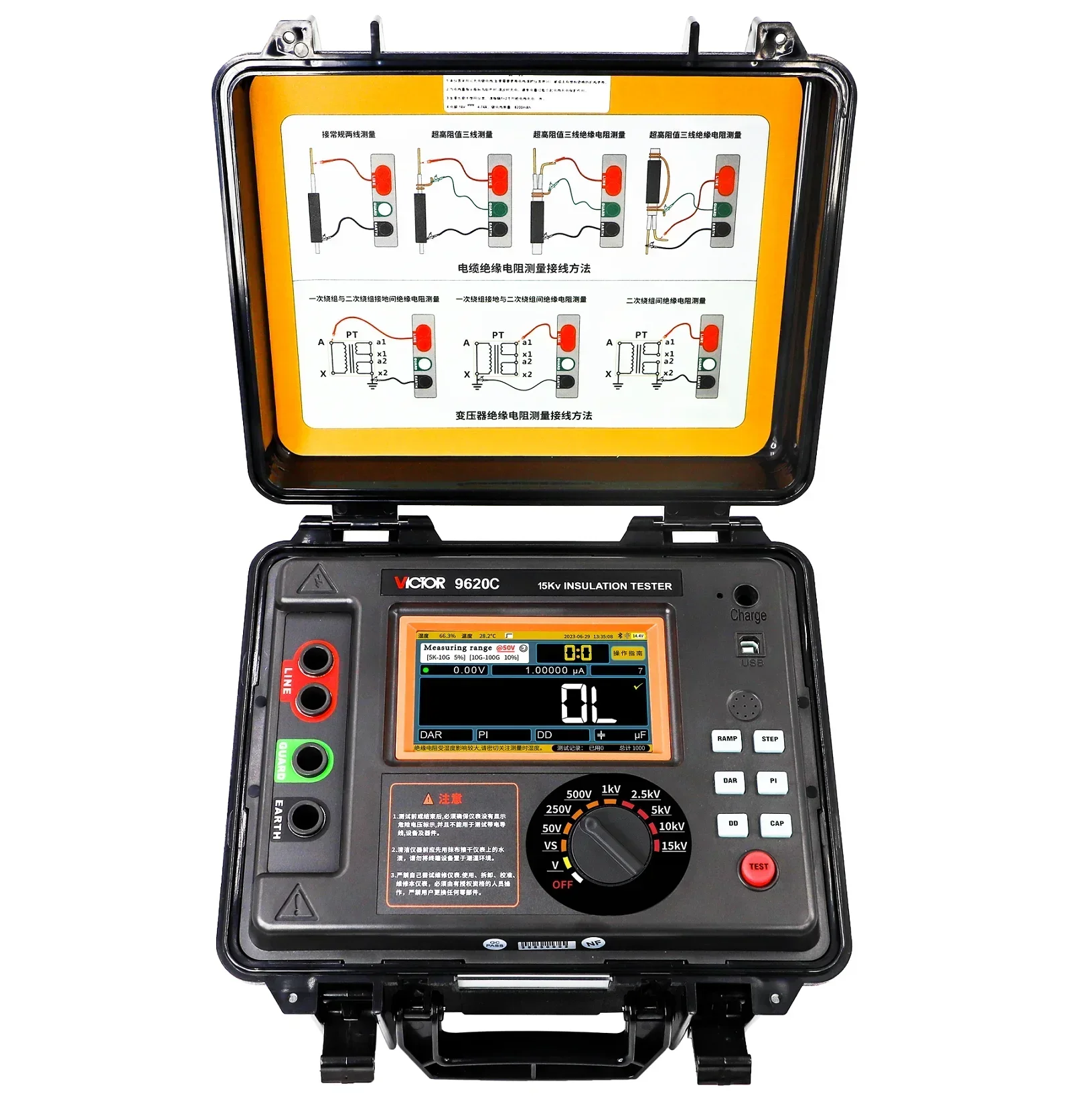 VICTOR 9620C High Voltage RESISTANCE TESTER 250V / 500V / 1000V/2500V/5000V/10KV/15KV