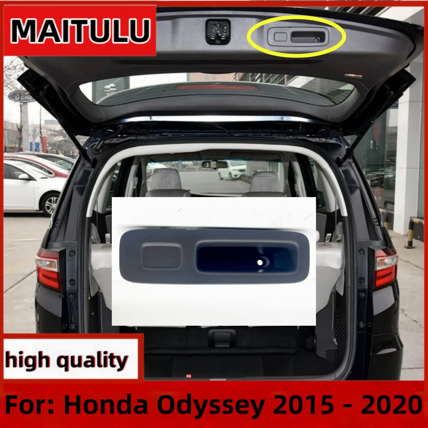 

For Honda Odyssey 2015, 2016, 2017, 2018, 2019, 2020 Tailgate Inner Handle Trunk Tail Cover Inner Handle Black, Gray