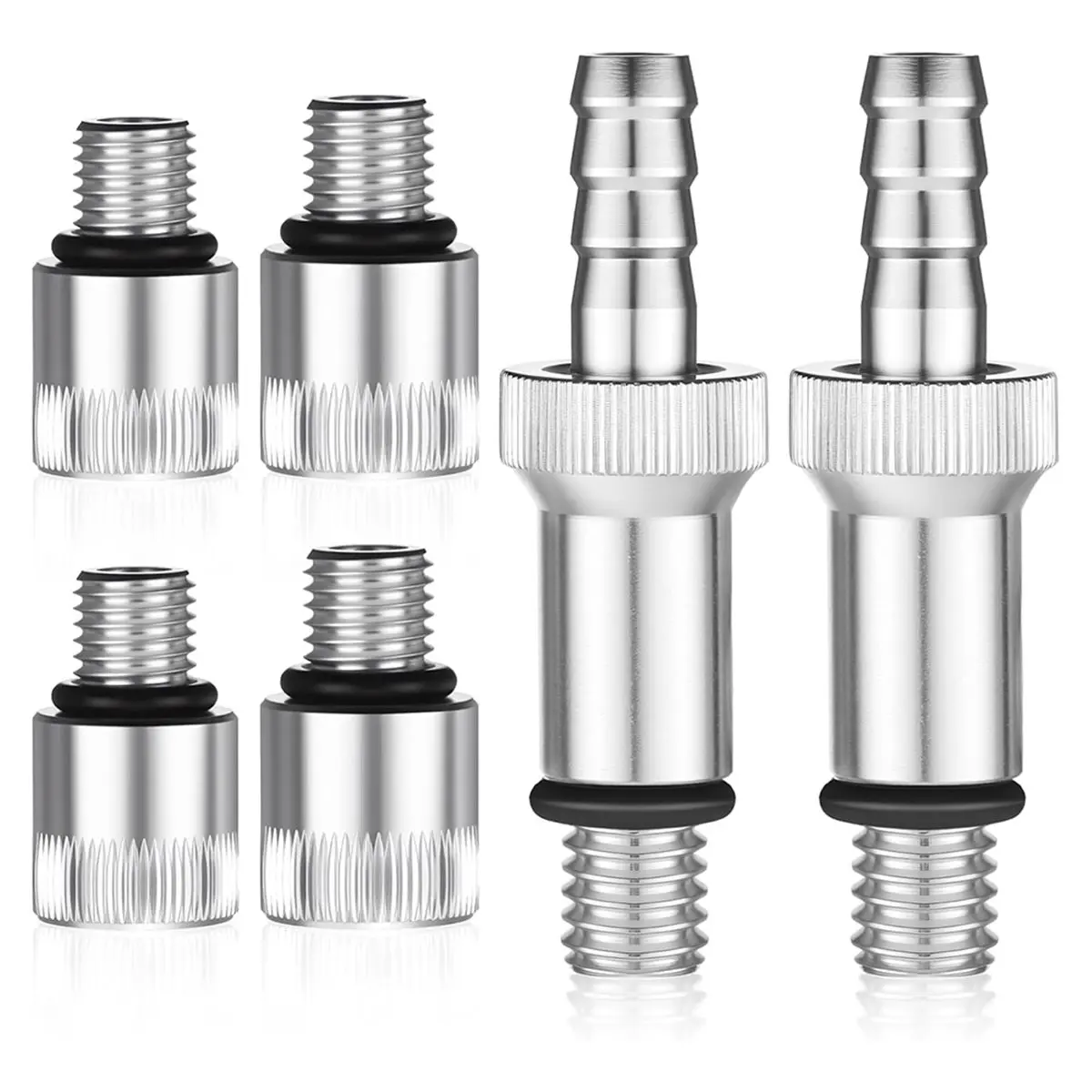 REST 6 Pcs Lower Unit Gear Oil Pump Adapters for Most Outboard Motor,3/8'' Metal Swivel Adapter,8/10mm Adapters Fit