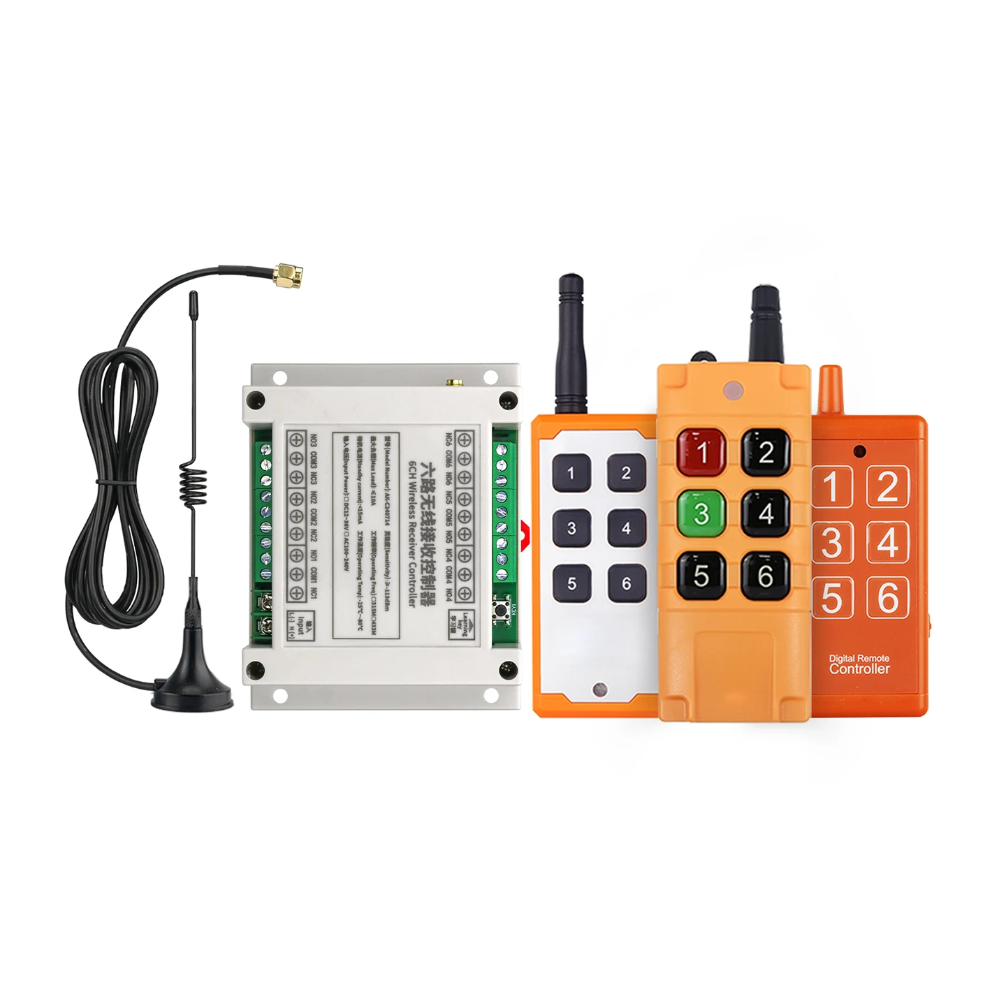 universal DC 12V  24V 36V  48V 10A 6CH relay RF Wireless radio Remote Control  switch  433 mhz farm/Industrial/agricultural