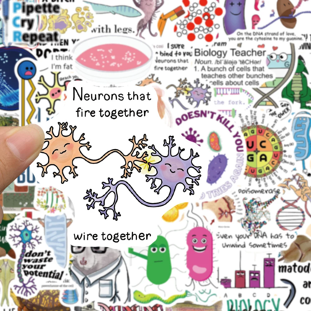 

Наклейки в стиле научной лаборатории и биологии, 10/30/50/100 шт., забавные эстетические наклейки, наклейки для ноутбука, скейтборда, мотоцикла, телефона, автомобиля, водонепроницаемые наклейки