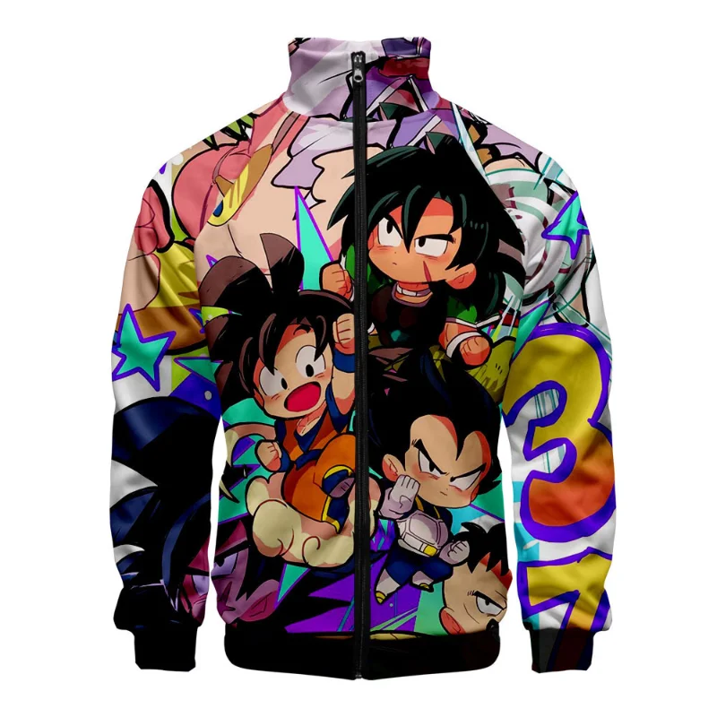 

Куртка на молнии с принтом Dragonball, толстовка с воротником-стойкой, уличная повседневная одежда, пальто с длинными рукавами, мужская одежда, размеры XXS-4XL