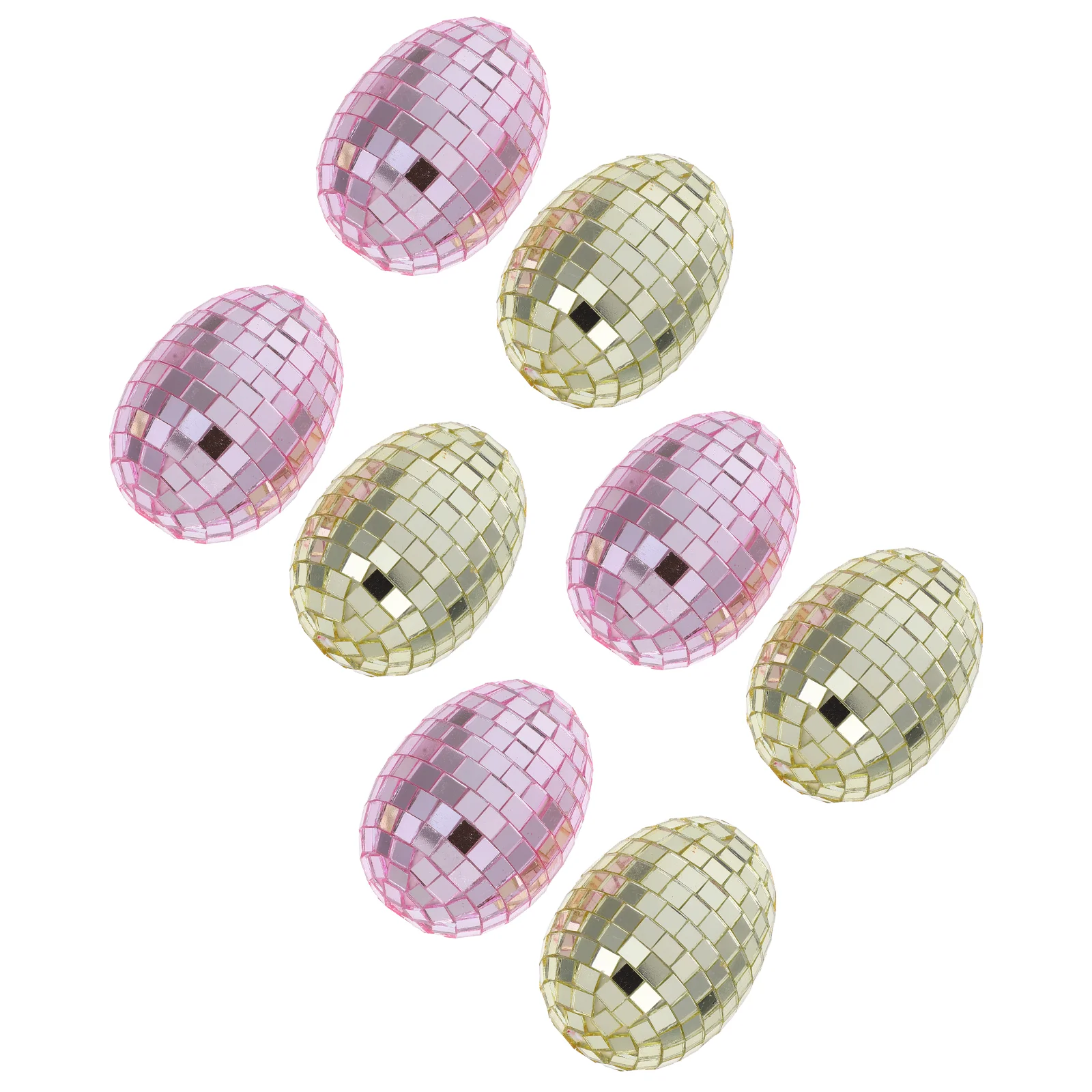 

8 Pcs Mirror Glass Egg Disco Ball Christmas Ornaments Decorative Balls Cake Decorations