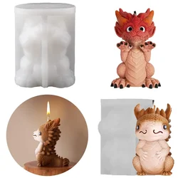 Dragon Carrying Hands Dragon Aroma Candle Silicone Mold DIY Handmade Soap Dragon Baby Plaster Ornament Candle Making Supplies