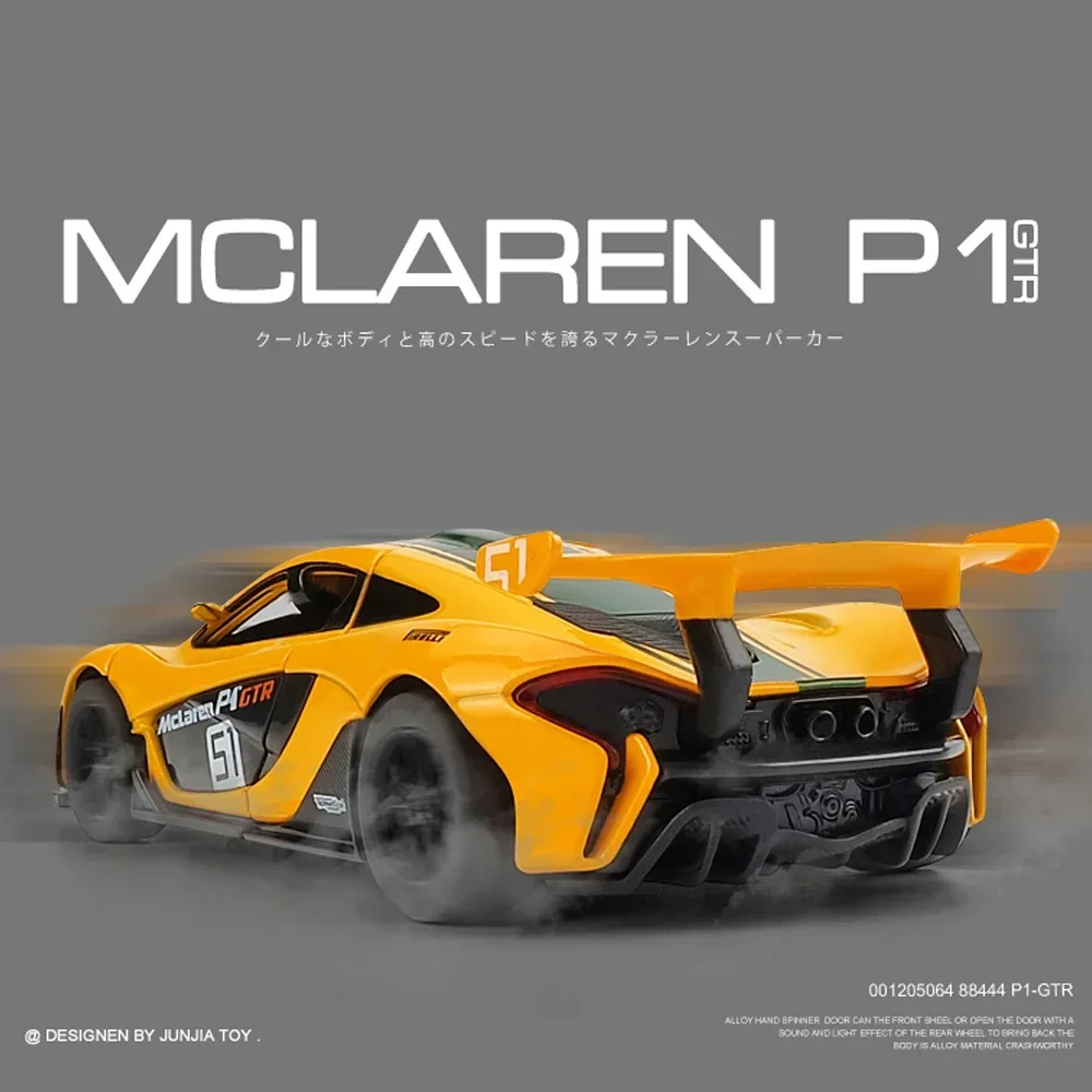 Scale 1/32 McLaren P1 GTR Supercar Metal Diecast Alloy Toys Cars Model For Boys Children Kids Gift Vehicles Hobbies Collection