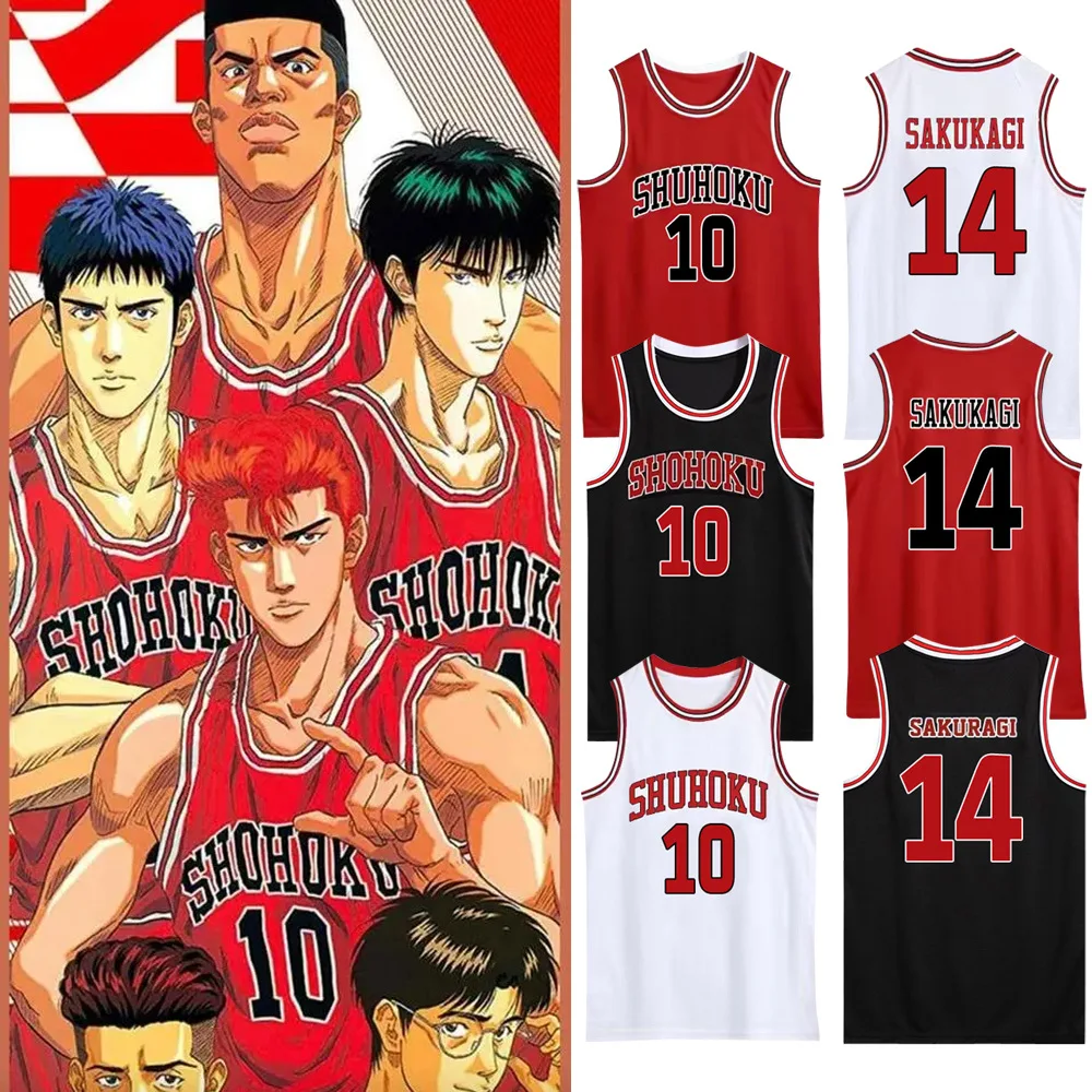 

Slam Dunk Master Jerseys Xiangbei Team Uniforms Sakuragi Rukawa Maple Children Adult Basketball Clothing Cosplay Set New Anime