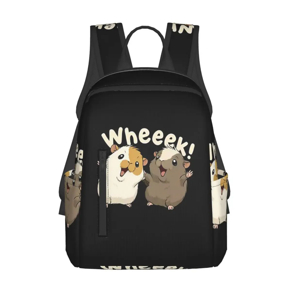 Happy Guinea Pig Backpack Daypack Large Capacity Boys Girls BookBag School Bag Shoulder Bags for Men Women