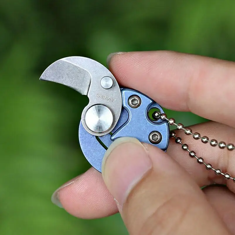 Titanium Alloy Portable Mini Coin Knife Out of The Box Knife Keychain Knife Fold