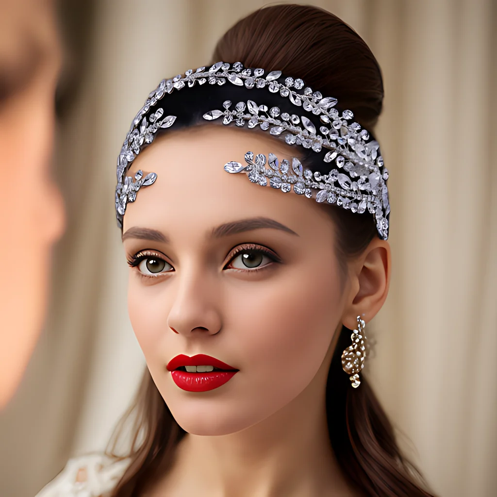 HP496 Bridal Hair Accessories Elegant Wedding Hairpiece Rhinestone Bridal Headband for Bride's Tiara Pageant Headdresses